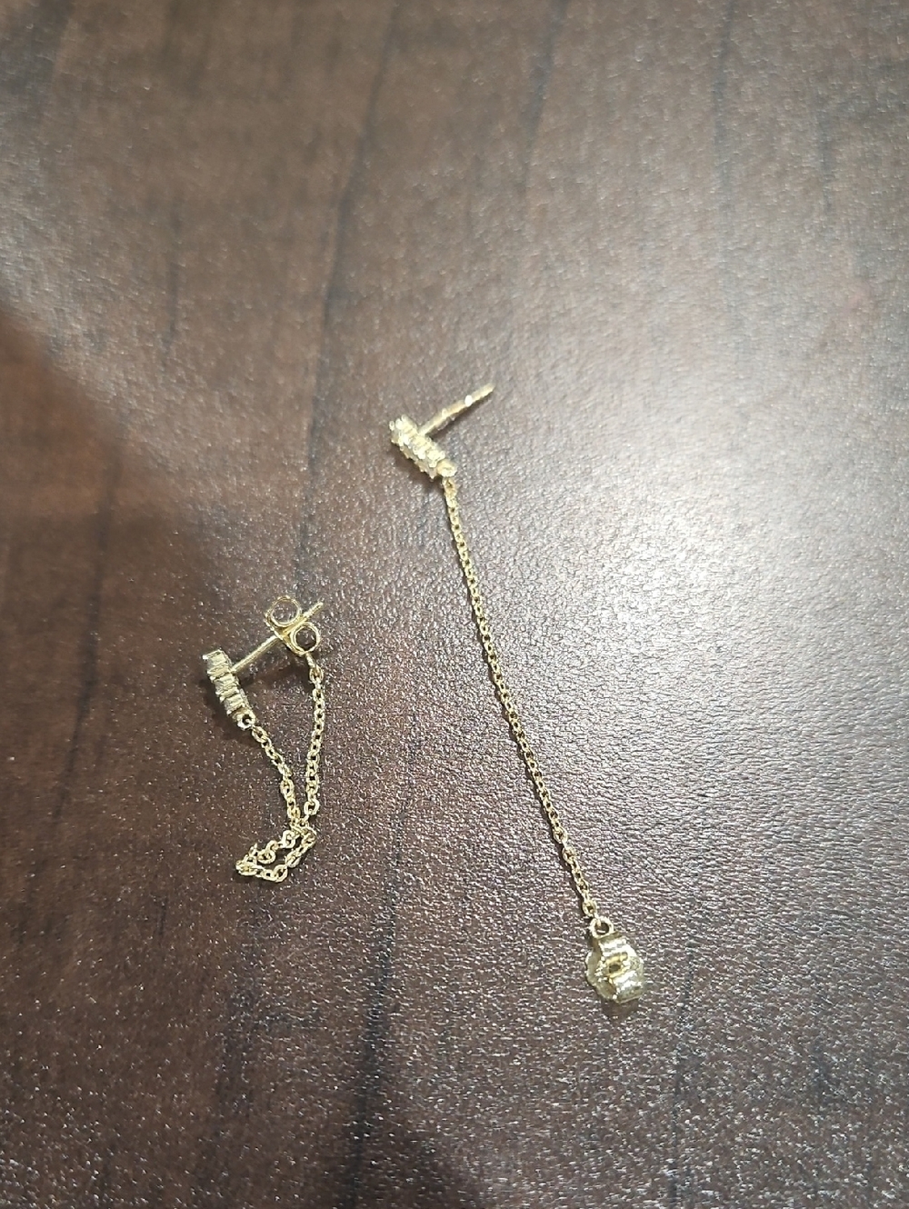 Delicate Gold Drop Chain Earrings - Women's Jewelry
